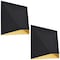 Luxrite Outdoor LED Black and Gold Wall Sconce 12W 3CCT 3000K-5000K 8 Inch Aluminum IP65 ETL Listed, 2PK LR40323-2PK - alternate 1